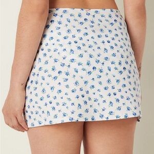 NWT Victoria's Secret Pink Swim Cover-Up Mini Skirt Morning Floral Sky S